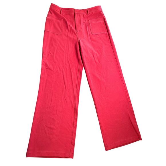 NWT Lucy Paris Maroon Wide Leg Slacks Trousers Pants Large - Picture 1 of 11